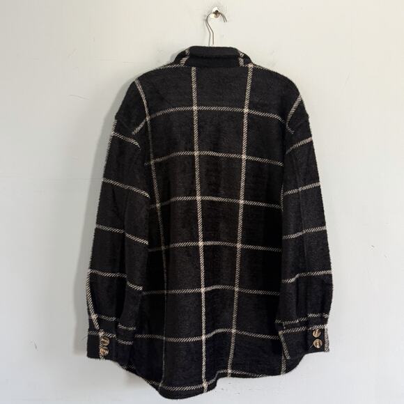 NWT Z Supply Evereve Tucker Plaid Black Oversized Shirt Jacket - Picture 5 of 8